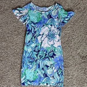 LILLY PULITZER CUTE SHORT SLEEVED PIMA COTTON STRETCH DRESS XS EXCELLENT